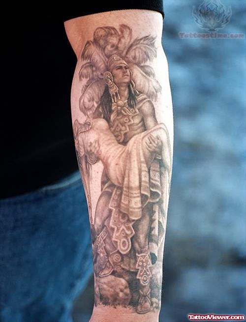 Warrior Tattoo on Man Arm