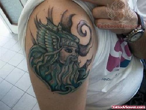 Warrior Tattoo Design On Shoulder