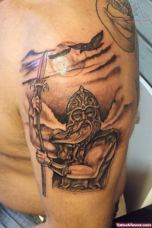 Warrior Shoulder Tattoo On Bicep