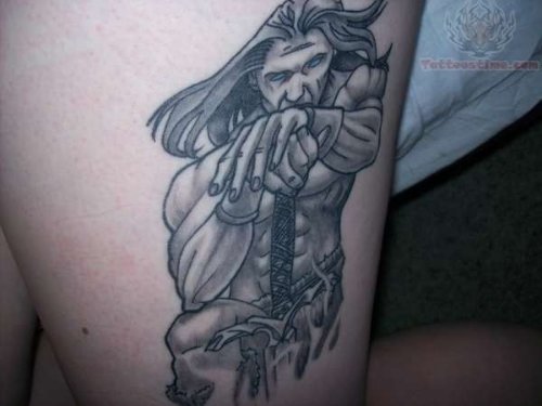 Warrior Grey Ink Tattoo