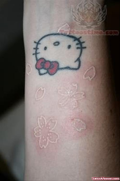 Special of White Ink Kitty Tattoos