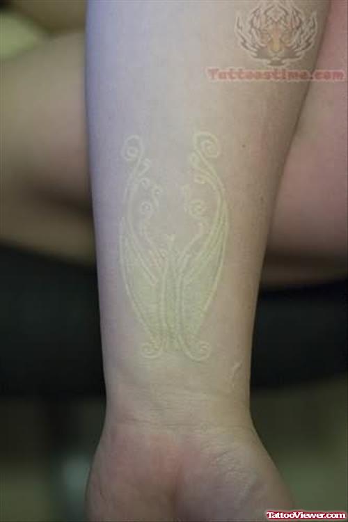 Amazing White Ink Tattoo On Wrist