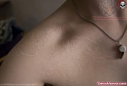 Tumblr White Ink Tattoos On Shoulder