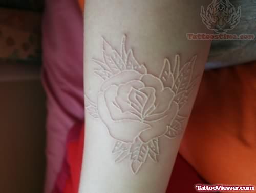 Tumblr White Ink Rose Tattoo
