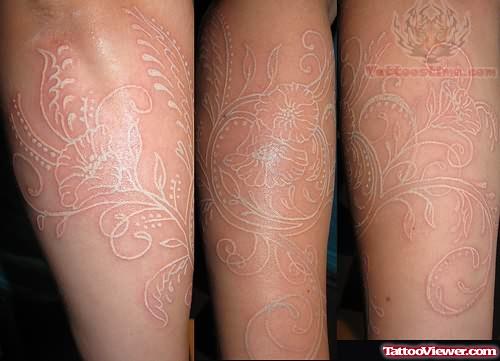 White Ink Tattoos on Arm