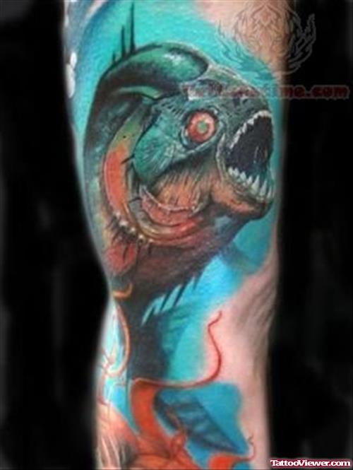 Dangerous Wild Fish Tattoo