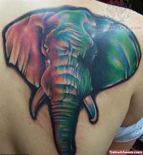 Colorful Elephnat Tattoo