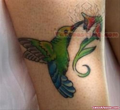 Wild Bird And Flower Tattoo