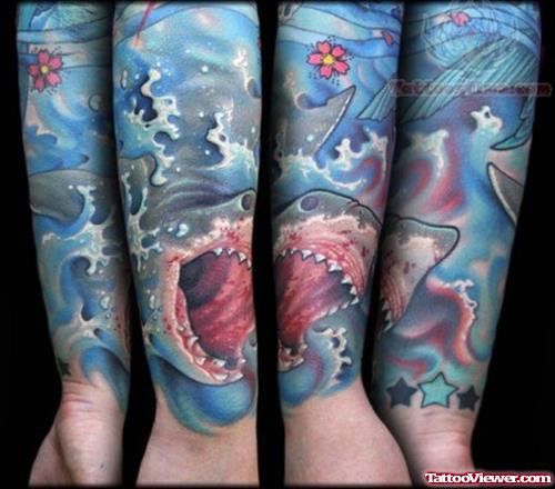 Shark Tattoos On Sleeve
