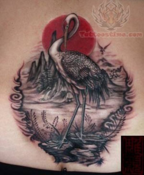 Crane Wildlife Tattoo