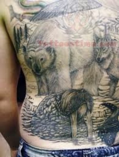 Full Back Wildlife Tattoos