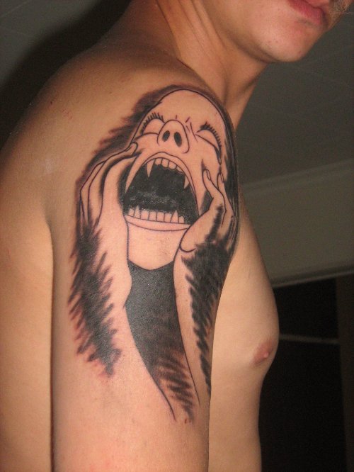 Screaming Woman Tattoo