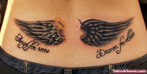 Wings Tattoo On Lowerback