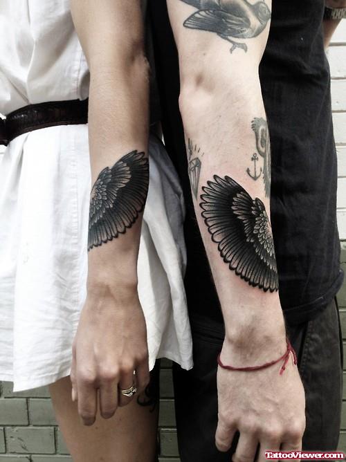 Wing Tattoos For Couple On Arm
