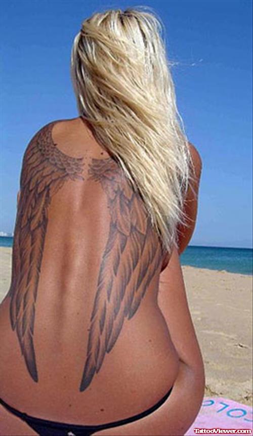 Girl Back Wings Tattoo