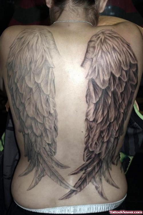 Amazing Wings Tattoos On Back