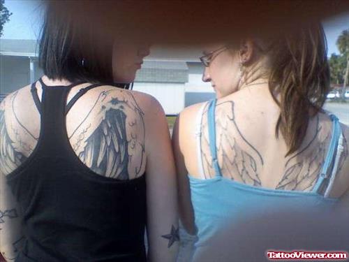 Wings Tattoos On Back Body For Girls