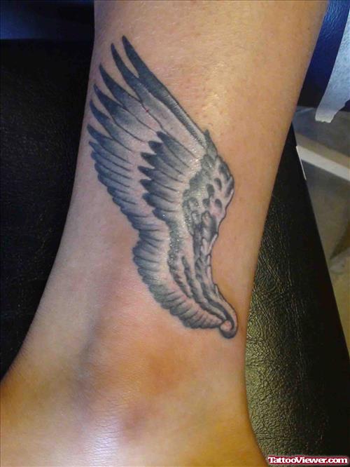 Small Angel Wing Tattoo On Ankle