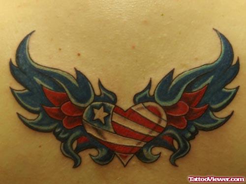 Us Heart And Wings Tattoo