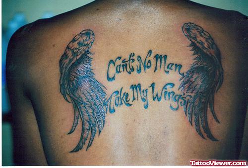 Attractive Wings Tattoos on Back Body