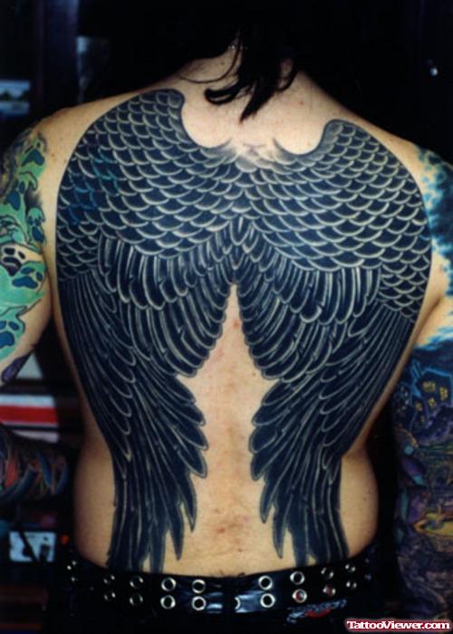 Best Dark Ink wings Tattoos On Back