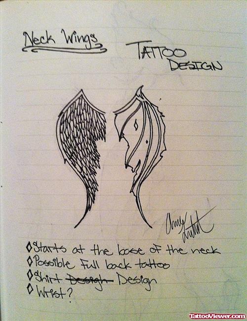 Angel And Devil Wings Tattoo Design
