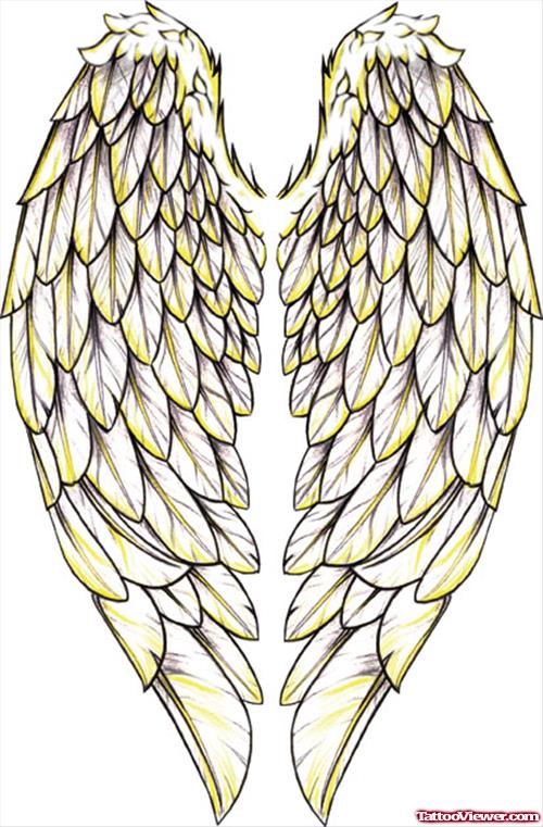 Yellow Wings Tattoo