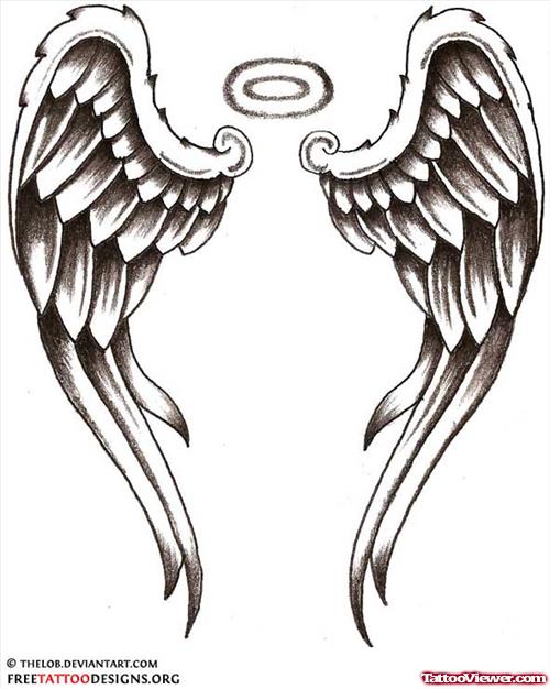 Classic Angel Wings Tattoos Design