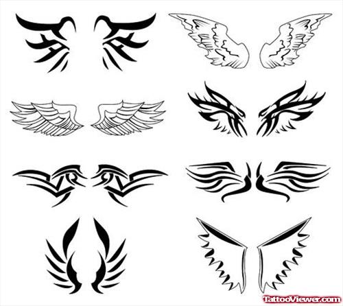 Black Wings Tattoos Designs