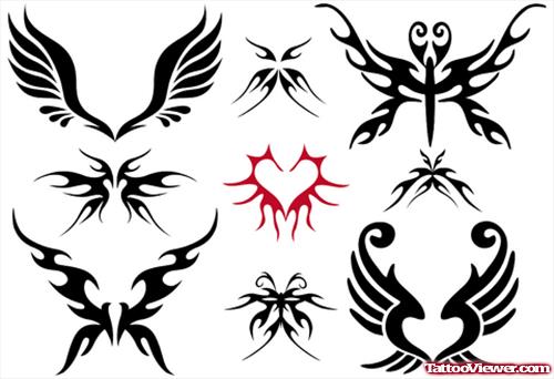 Tribal Wings Tattoos Designs