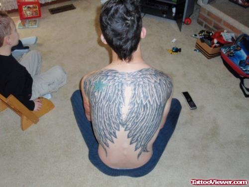 Cool Angel Wings Tattoos On Back