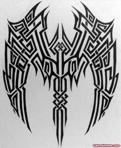 Amazing Tribal Wings Tattoo Design