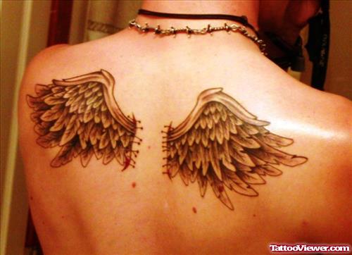 Wings Tattoos On Upperback