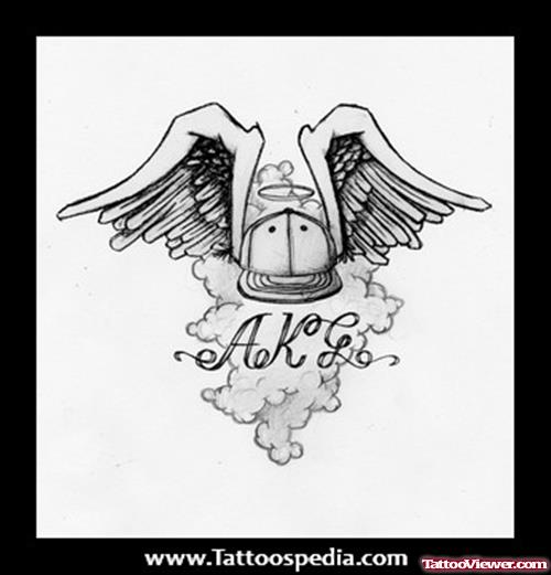 Rip Angel Wings Tattoos Design