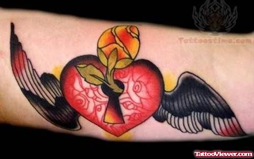Awesome Black Wings Tattoo
