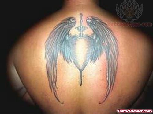 Marvelous Wings Tattoo On Upper Back