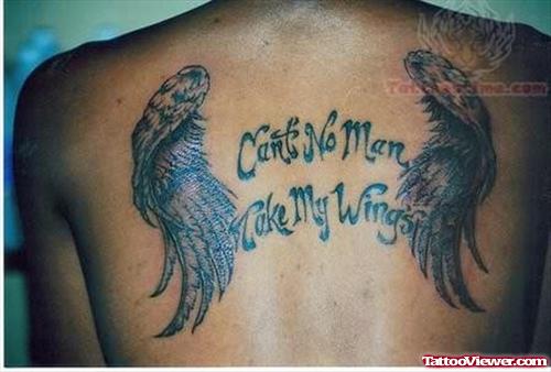 Shiny Wings Tattoo On Back