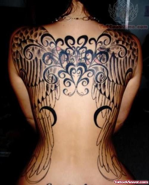 Grand Wings Tattoo On Back