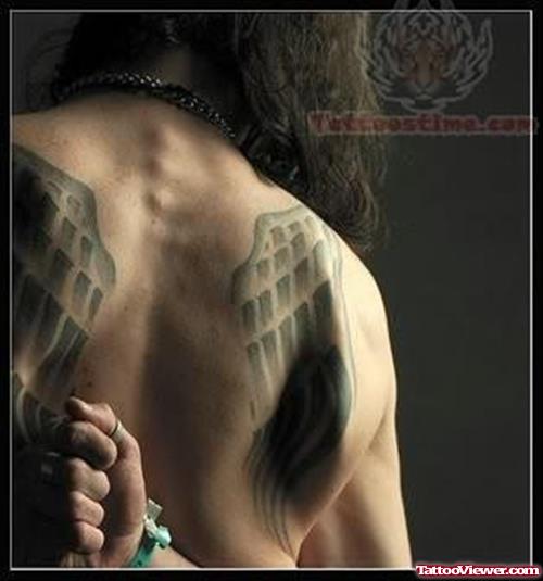 Awesome Wings Tattoo On Back Shoulders