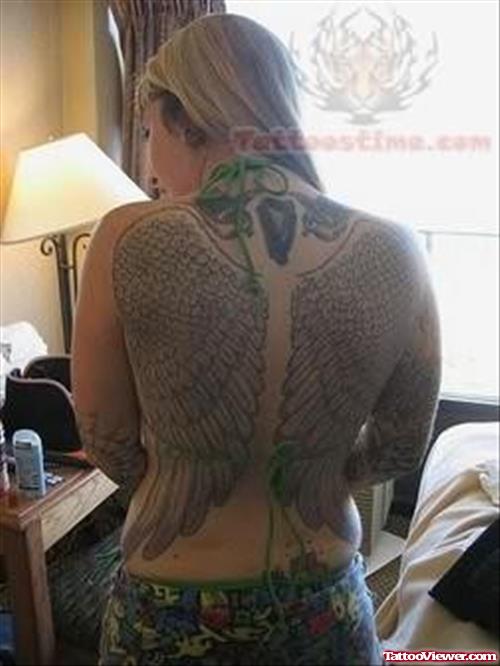 Trendy Wings Tattoo For Girls