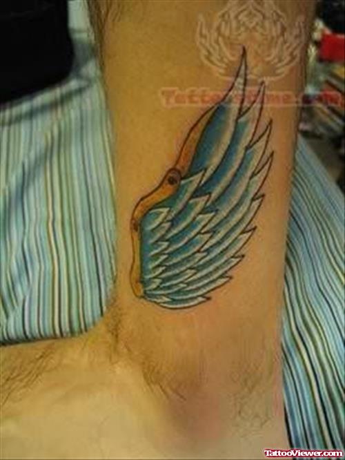Colorful Wings Tattoo On Ankle
