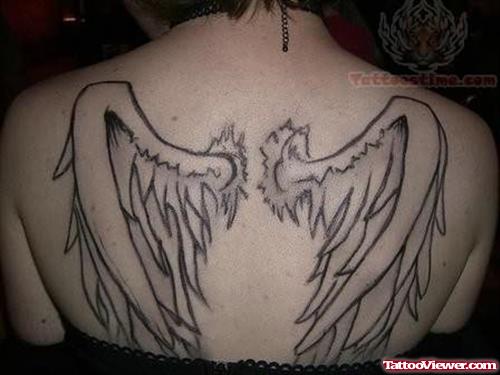 Trendy Wings Tattoo On Back