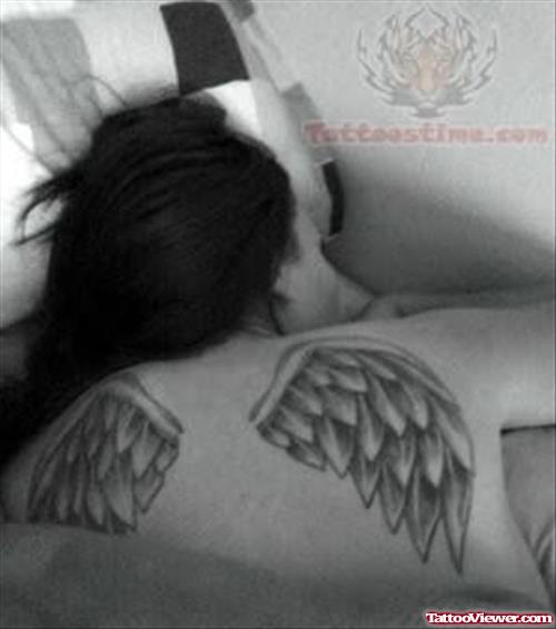 Awesome Wings Tattoo For Back