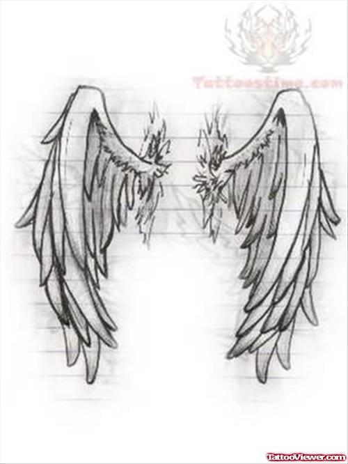 Angel Wings Tattoo Drawing