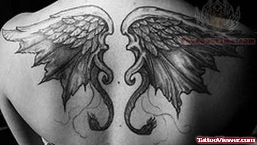 Mind Blowing Wings Tattoo On Back Body