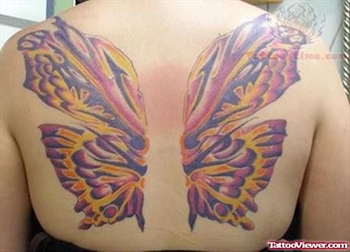 Colorful Butterfly Wings Tattoo