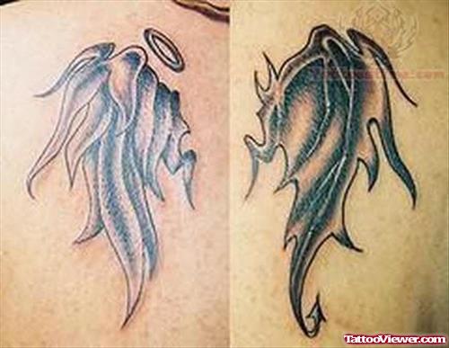 Angel And Evil Wings Tattoo
