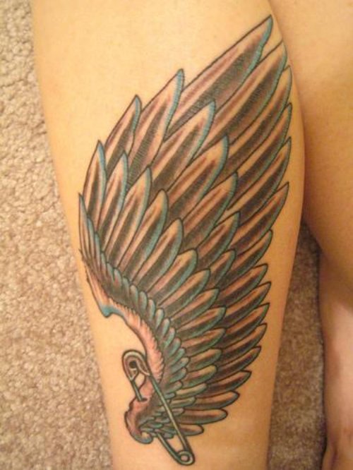 Colored Angel Wing Tattoo
