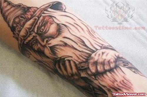 Extreme Wizard Tattoo On Arm