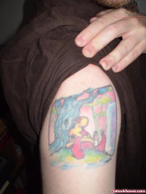 Colored Ink Wizard Tattoo